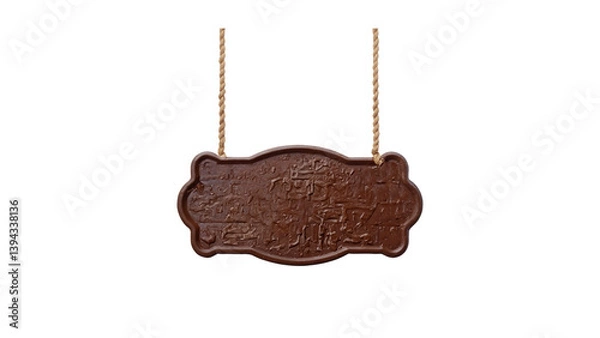 Obraz A chocolate-colored tagboard graphic ideal for sweet-themed or label designs.
