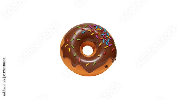 Obraz A classic chocolate donut illustration, ideal for bakery or sweet snack graphics.
