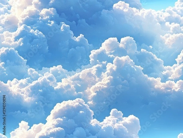 Fototapeta Cartoon clouds abstract background texture pattern seamless