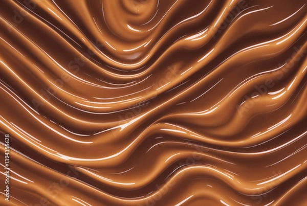 Fototapeta Texture of melted liquid chocolate. Background for banner or backdrop