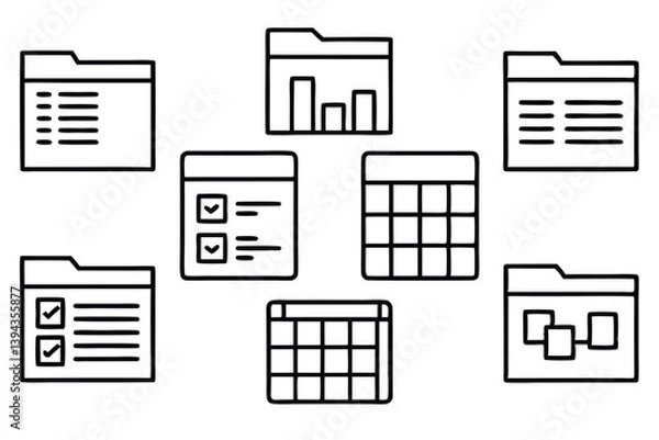 Fototapeta Spreadsheet Software Line Art Illustration for Digital Design Projects 