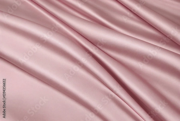 Obraz Light pink silk satin. Creases on the shiny surface of the fabric. Beautiful teal background with room for design