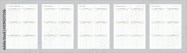 Obraz Event Planner Planning Pages for Organizing, Scheduling, Budgeting, Guest Lists, Task Management, &Timelines for Successful Events Parties Weddings Conferences Easy Printable Templates Set of 5 Pages