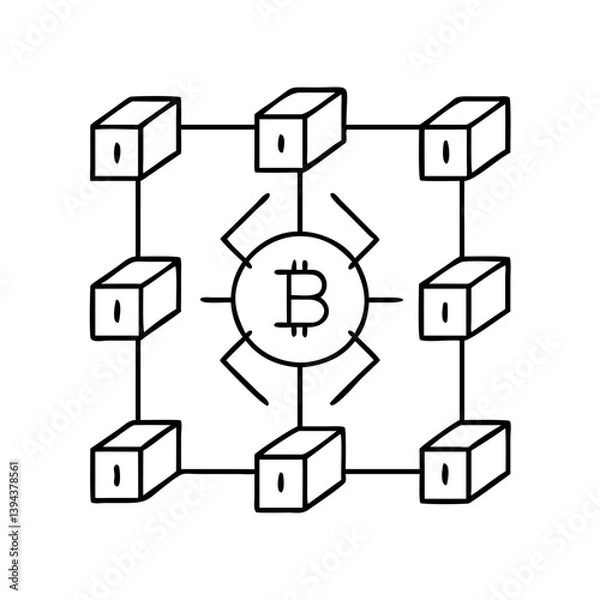 Fototapeta blockchain icon, blockchain vector illustration-simple illustration of blockchain, perfect for blockchain logos and icons