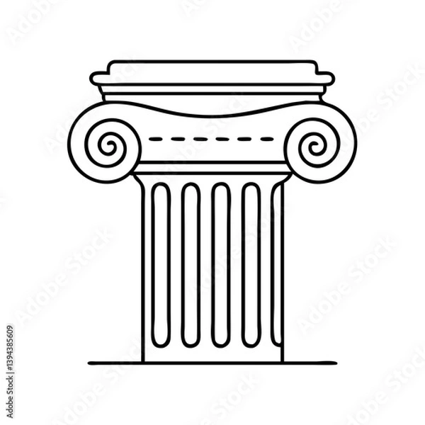 Obraz greek column icon, greek column vector illustration-simple illustration of greek column, perfect for greek column logos and icons