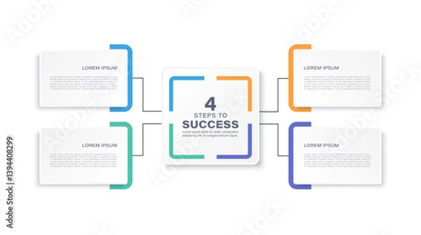 Fototapeta Four steps or options vector infographic design template for your data and presentations