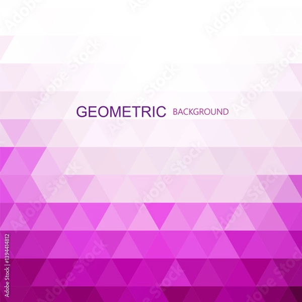 Fototapeta Pink abstract geometric background with triangles. Design for your creative ideas