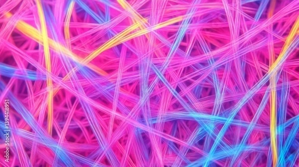 Fototapeta Bright Pink Blue Yellow Abstract Lines Background Texture