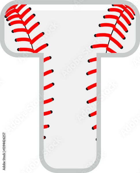 Obraz Baseball Letter Vector Element Alphabet T