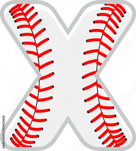 Obraz Baseball Letter Vector Element Alphabet X