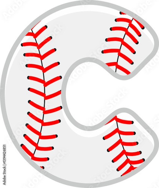 Obraz Baseball Letter Vector Element Alphabet C