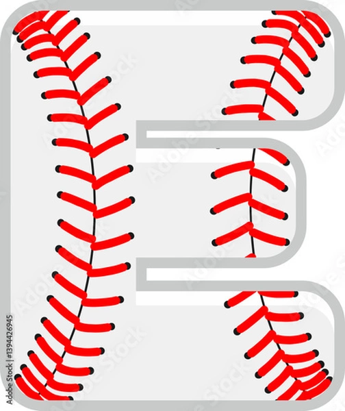 Obraz Baseball Letter Vector Element Alphabet E