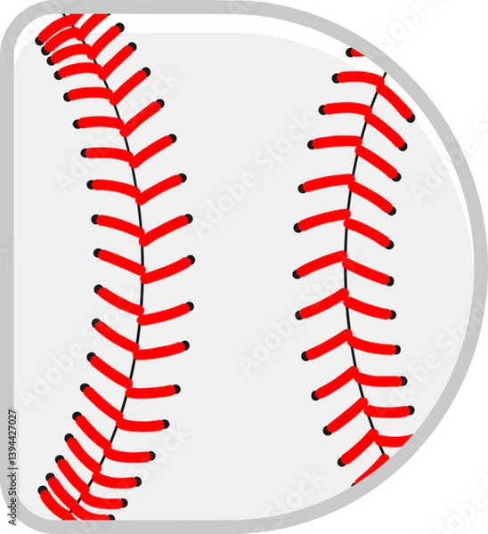 Obraz Baseball Letter Vector Element Alphabet D