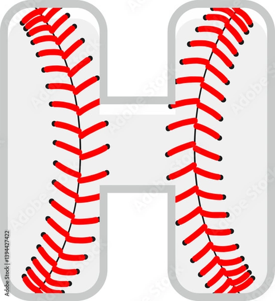 Obraz Baseball Letter Vector Element Alphabet H