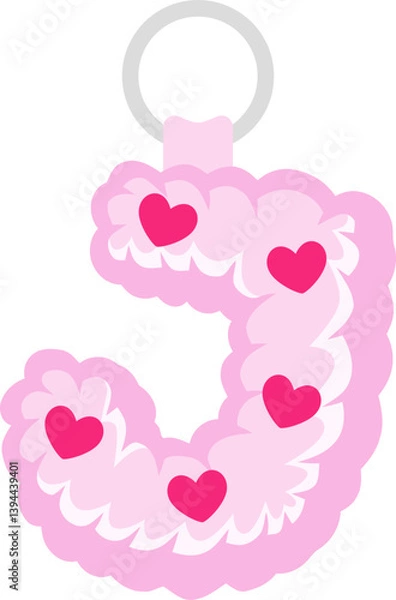 Fototapeta Key Chain Love Letter Vector Element Alphabet J
