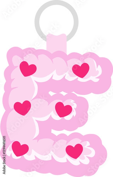 Fototapeta Key Chain Love Letter Vector Element Alphabet E