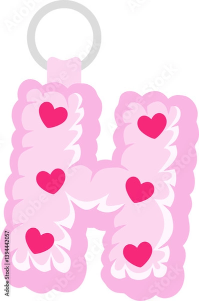 Fototapeta Key Chain Love Letter Vector Element Alphabet H
