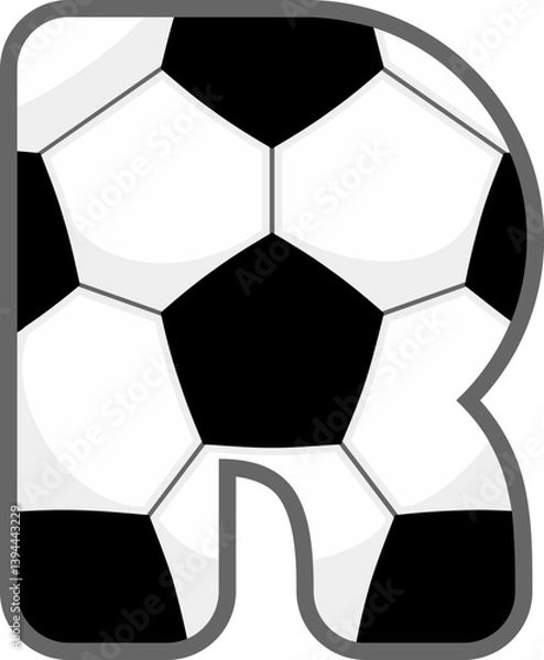 Fototapeta Soccer Ball Letter Vector Element Alphabet R