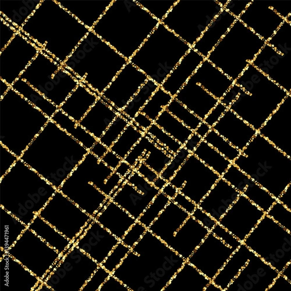 Fototapeta Gold dust in the form of lines on a black background, design element