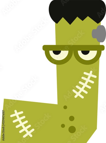 Obraz Frankenstein Letter Vector Element Alphabet J
