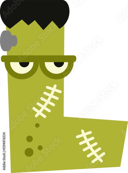 Obraz Frankenstein Letter Vector Element Alphabet L