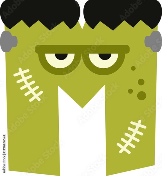 Obraz Frankenstein Letter Vector Element Alphabet M
