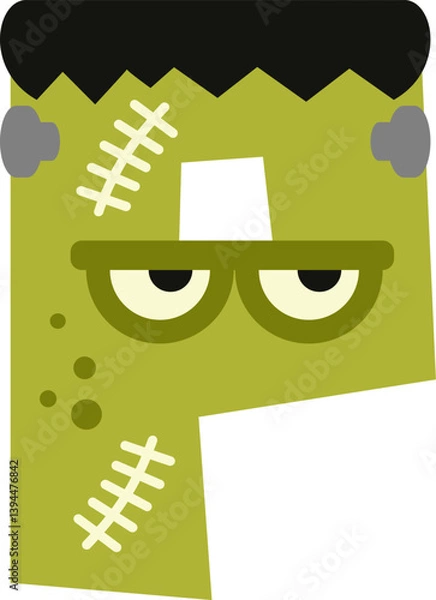 Obraz Frankenstein Letter Vector Element Alphabet P