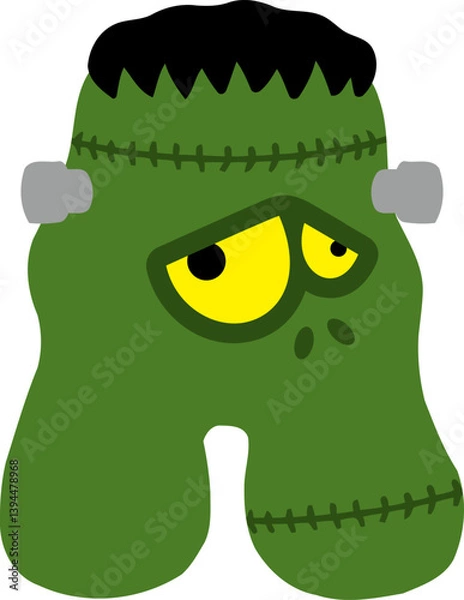 Obraz Frankenstein Monster Letter Vector Element Alphabet A