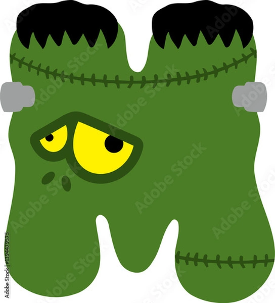 Obraz Frankenstein Monster Letter Vector Element Alphabet M