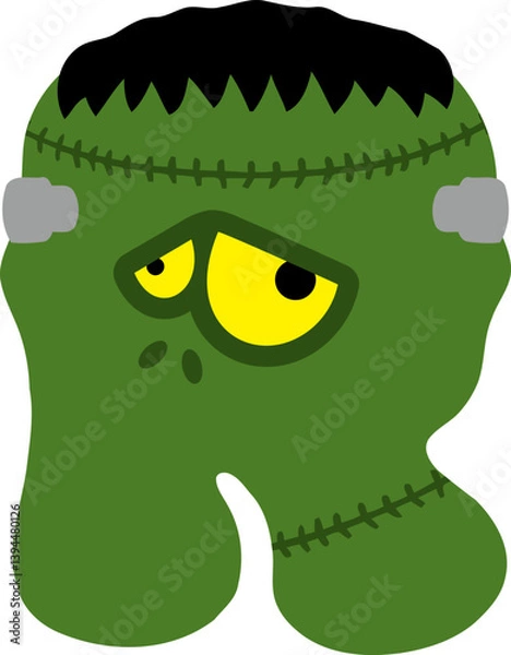 Obraz Frankenstein Monster Letter Vector Element Alphabet R