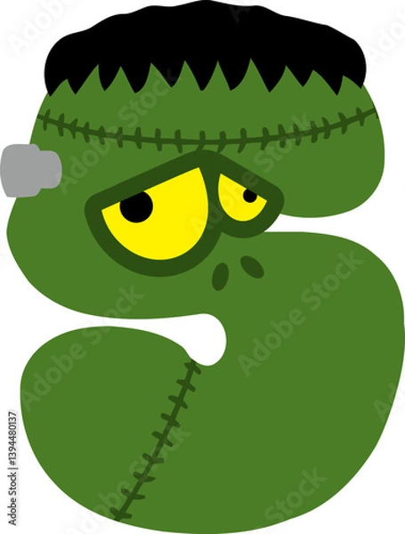 Obraz Frankenstein Monster Letter Vector Element Alphabet S