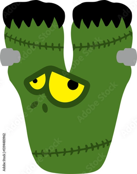 Obraz Frankenstein Monster Letter Vector Element Alphabet V