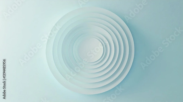 Fototapeta Soft radial gradients on a pale blue background, Smooth color transitions creating a serene atmosphere, Abstract minimalist style