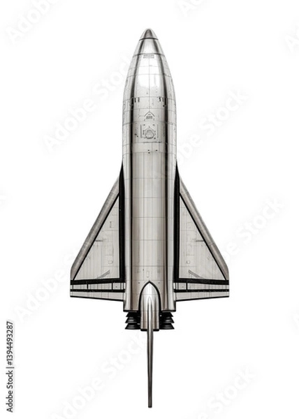 Obraz A silver space shuttle isolated