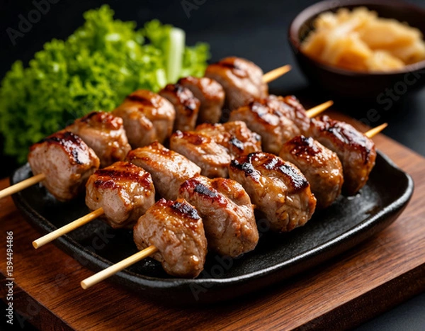 Fototapeta Japanese dish yakitori, AI generated.