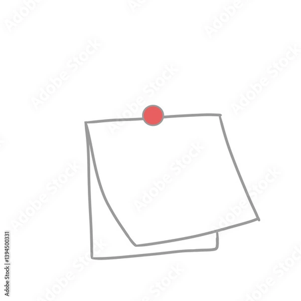 Fototapeta note paper with push pin