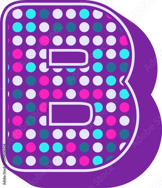 Obraz Disco Lamp Letter Vector Element Alphabet B