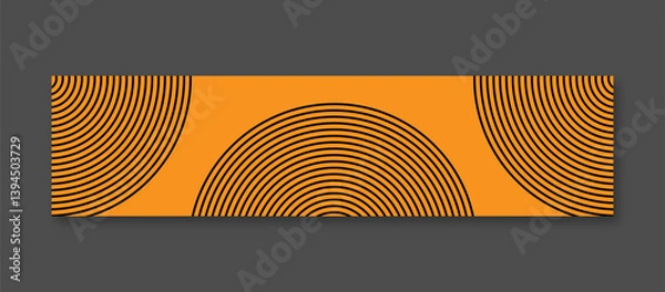 Obraz Geometric circle orange background linkedin banner template