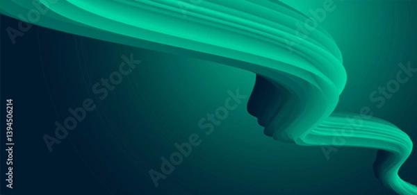 Fototapeta Digital technology internet network speed connection blue green background, cyber nano information, abstract communication, innovation future tech data, Ai big data lines dots, illustration vector 3d