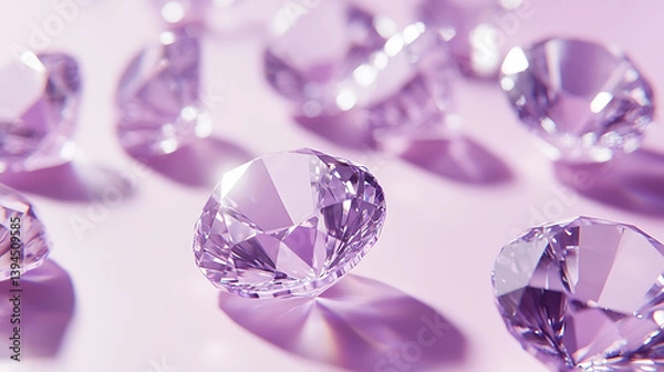 Fototapeta Subtle concentric diamonds on a light lavender surface, Layered geometric patterns creating a harmonious, minimalist design