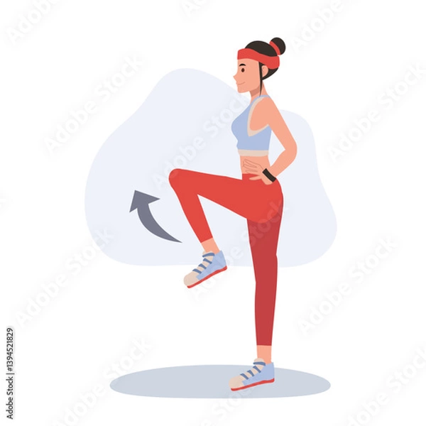 Obraz Female Athlete Engaged in Leg Stretch and Warm Up Exercise for a Healthy Lifestyle