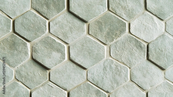 Obraz Subtle hexagonal patterns on a muted mint background, Clean geometric lines forming a structured design, Geometric minimalist style