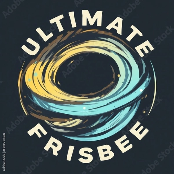 Obraz Dynamic design featuring an ultimate frisbee logo, blending vibrant colors and energetic patterns that embody the spirit of the game.