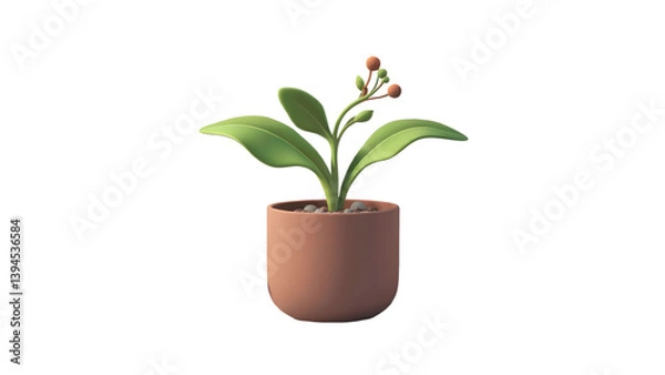 Fototapeta A small, stylish planter, perfect for adding a touch of greenery to digital designs or backgrounds.