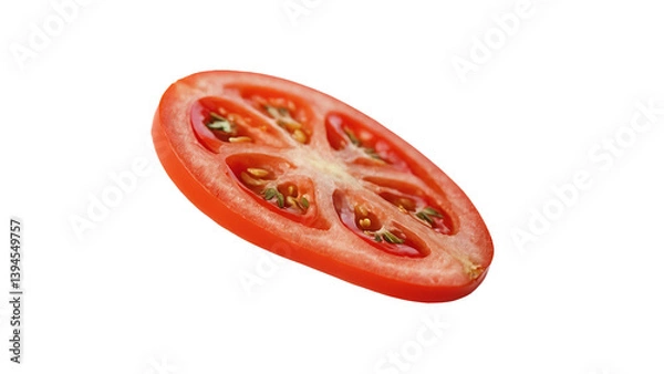 Fototapeta A fresh, sliced tomato ring element, ideal for food-related or fresh designs.