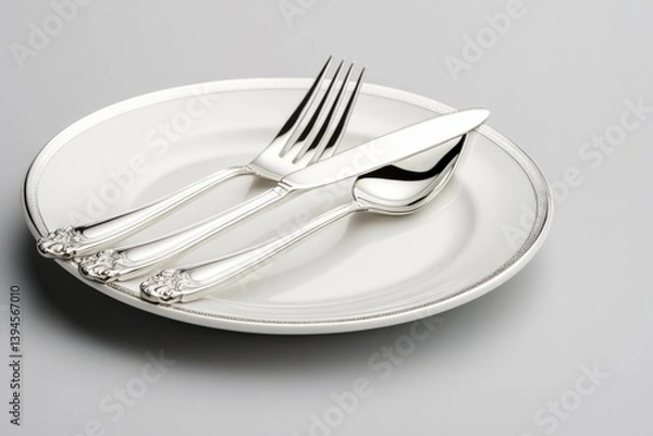Fototapeta Place setting with silverware