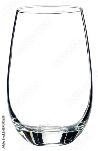 Fototapeta Elegant Empty Crystal Stemless Clear Glassware Beverage Drinkware Isolated On Transparent Background