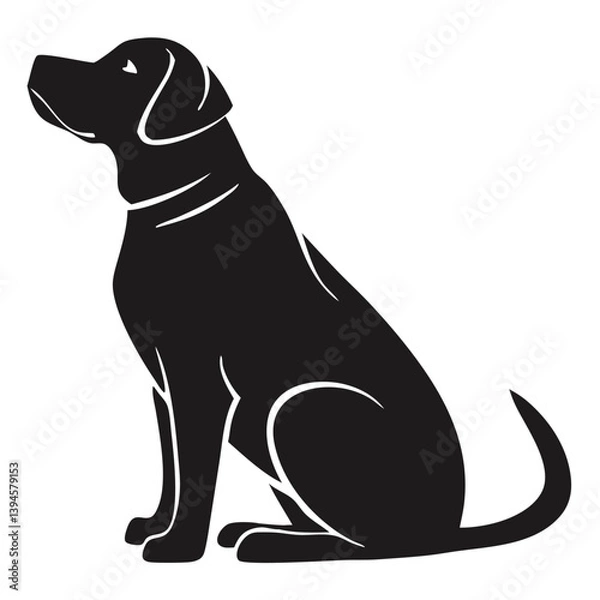 Fototapeta Pet Love Vector Set – Dog and Cat Silhouettes with Heart, Tree, and Nature Elements for Animal Shelter, Veterinary, and Adoption Themes.