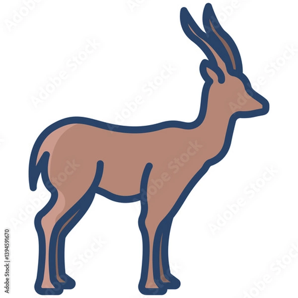 Obraz Linear color Gazelle face icon
