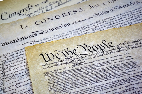 Obraz Constitution, Declaration of Independence and Bill of Rights